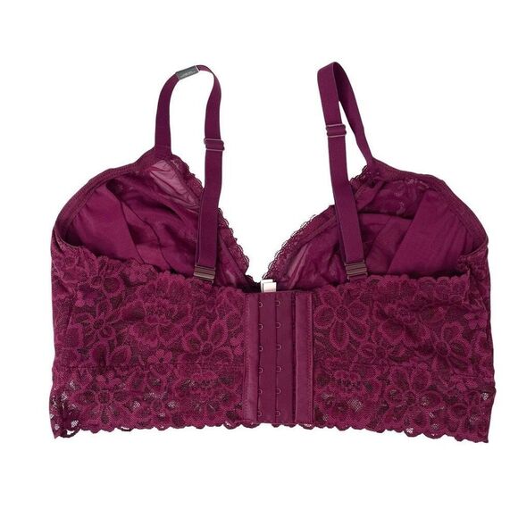 NEW VICTORIA'S SECRET Posey Lace Curvy Bralette Bra Size XL beet red - Picture 3 of 10